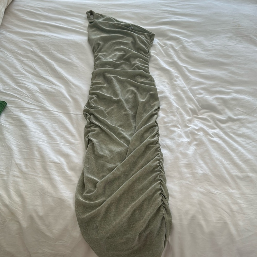 Third Form Shimmery Sage Green Dress